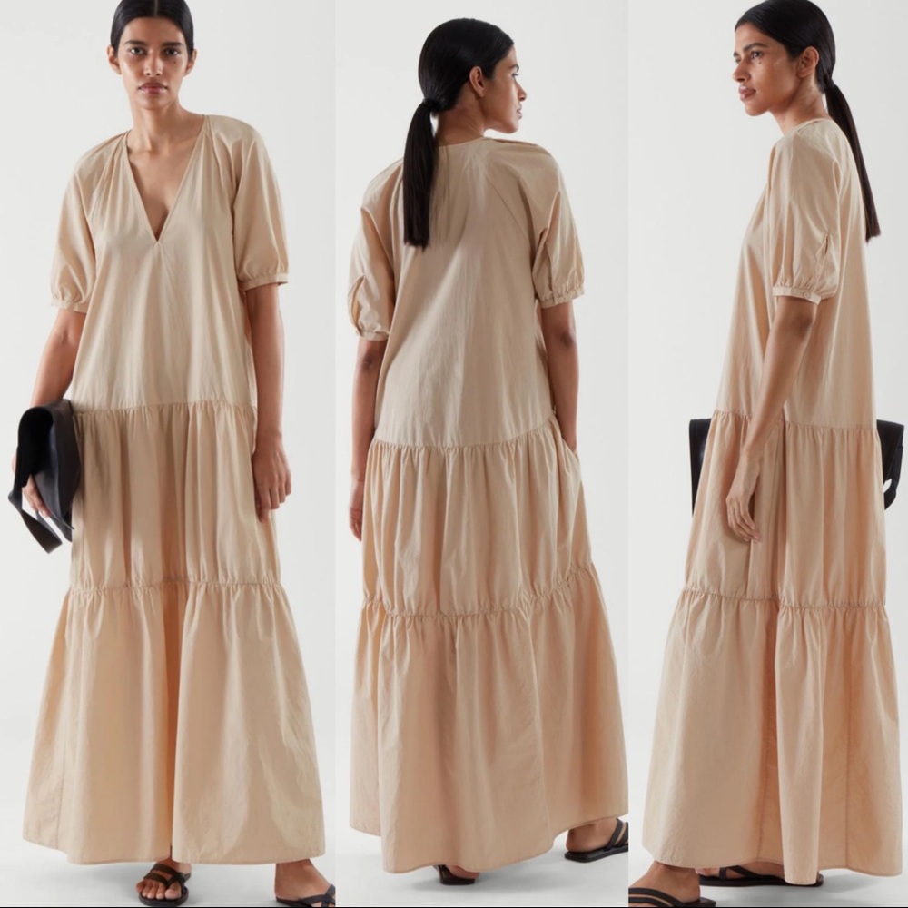 COS Tiered poplin Maxi dress